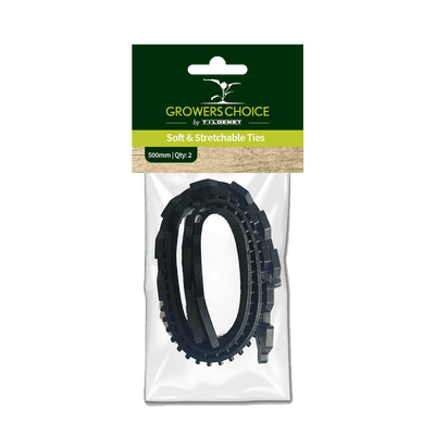 Soft  and Stretchable Ties Black 50cm 2pk