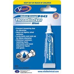 Streetwize V-Tech Threadlocker Adhesive - 6ml Blue
