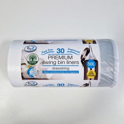 Tidyz Drawstring Fragranced Swing Bin Bag 50L - Pack 30