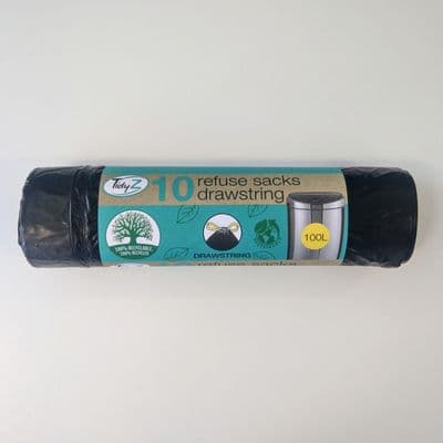 Tidyz Drawstring Refuse Sacks - 100L Pack of 10