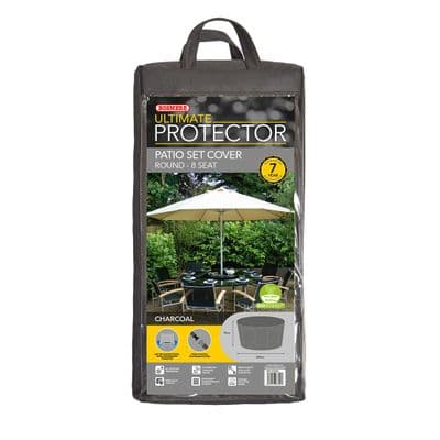 Ultimate Circular Dining Set Cover Charcoal 8 Seat W3m