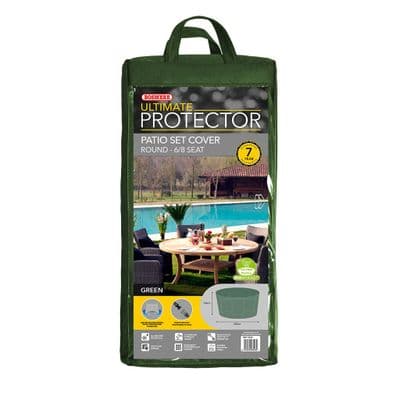 Ultimate Circular Dining Set Cover Green 6 Seat W2.5m