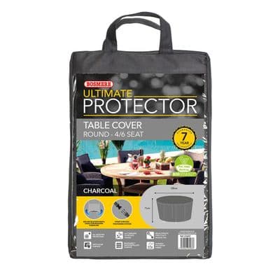 Ultimate Circular Table Cover Medium Charcoal W128cm