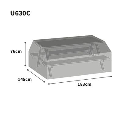 Ultimate Picnic Table Cover Charcoal Large
