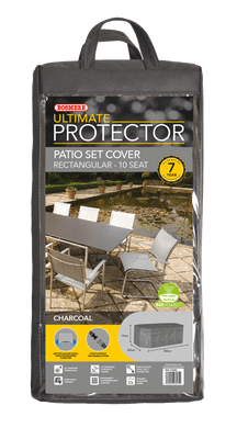 Ultimate Rectangular Dining Set Cover Charcoal 10 Seat