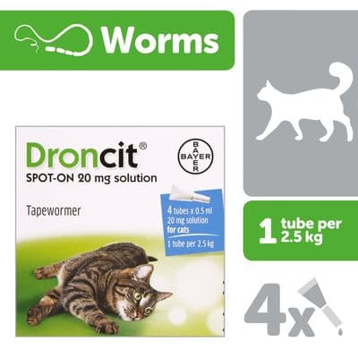 VETOQUINOL DRONCIT SPOT-ON 20MG SOLUTION FOR CATS