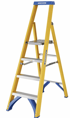 Werner Fibreglasss Platform Stepladder - 4 Tread