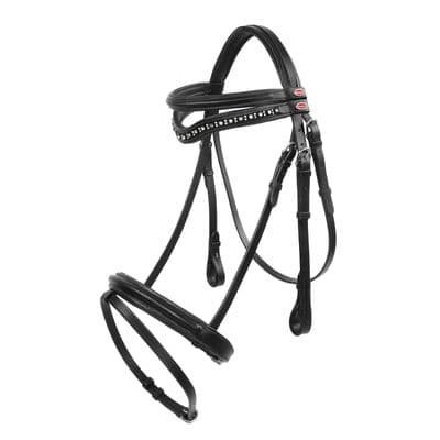 WHITAKER LYNTON FLASH BRIDLE C/W SPARE BROWBAND BLACK