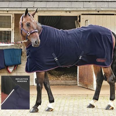 WHITAKER RASTRICK FLEECE RUG NAVY/REFLECTIVE