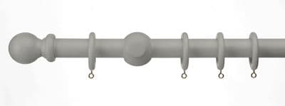 Woodside 28mm Ball Wood Pole Matt Grey - 180cm