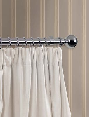 Woodside Chrome Finish Curtain Pole - 240cm, 28mm diameter