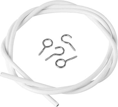 Woodside Sprung Curtain Wire - 150cm - White Plastic Coated