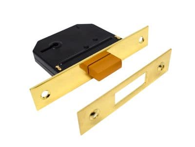 Yale Essentials 3 Lever Deadlock - Brass 64mm