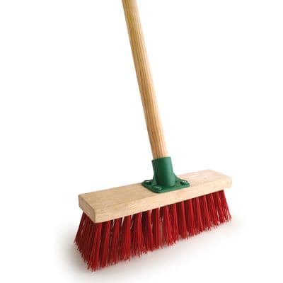 YARD BROOM RED PVC C/W 4 FT 6