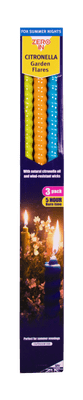 Zero In Citronella Garden Flares - Pack 3 Beach Party