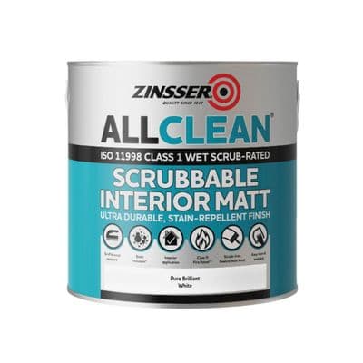 Zinsser Allclean White Scrubbable Matt - 2.5L