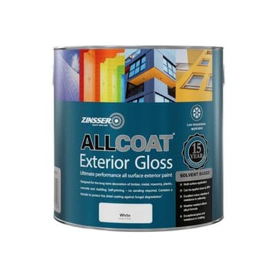 Zinsser Allcoat Exterior Solvent Based Satin White - 1L