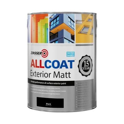 Zinsser Allcoat Exterior Water Based Matt Black - 2.5L