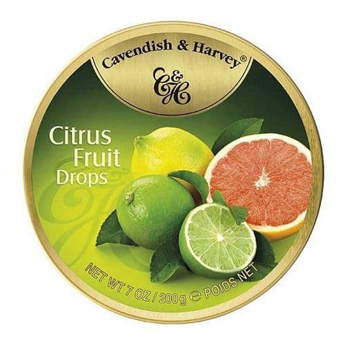 Cavendish & Harvey Citrus Fruit Drops Travel Tin