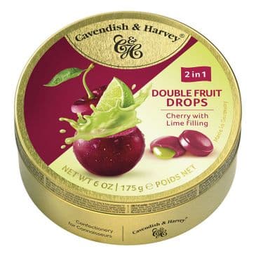 Cavendish & Harvey Double Fruit - Cherry Drops Filled With Lime