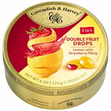 Cavendish & Harvey Double Fruit Filled - Lemon & Strawberry  Drops REDUCED Best Before 14/12/25