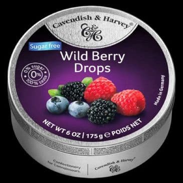 Cavendish & Harvey Wild Berry Drops (Travel Tin) SUGAR FREE