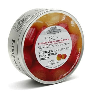 Simpkins Rhubarb & Custard SUGAR FREE Drops (Travel Tin)