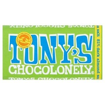 Tony's Chocolonely Dark Almond Sea Salt 180g FAIRTRADE