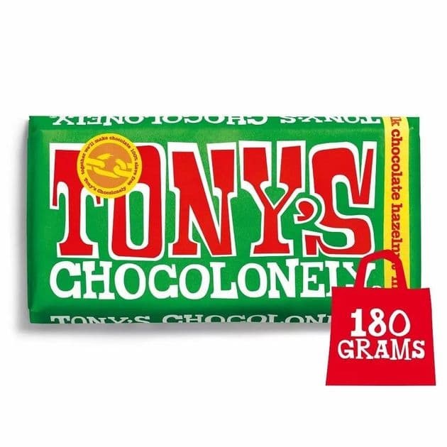 Tony's Chocolonely Hazelnut 180g FAIRTRADE