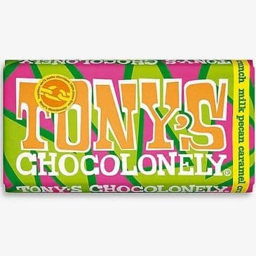 Tony's Chocolonely Milk Pecan Caramel Crunch 180g FAIRTRADE