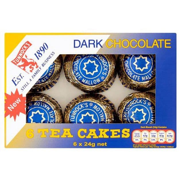 Tunnocks Dark Choc Teacakes (pack of 6)