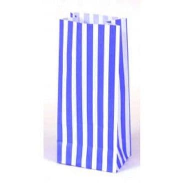 White/Blue Striped Paper Gift Bag