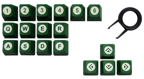 Tai-Hao ABS Double Shot Keycaps Poker 18 Key Set Green/White