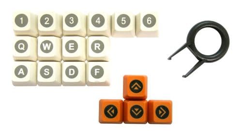 Tai-Hao ABS Double Shot Keycaps Poker 18 Key Set White/Grey