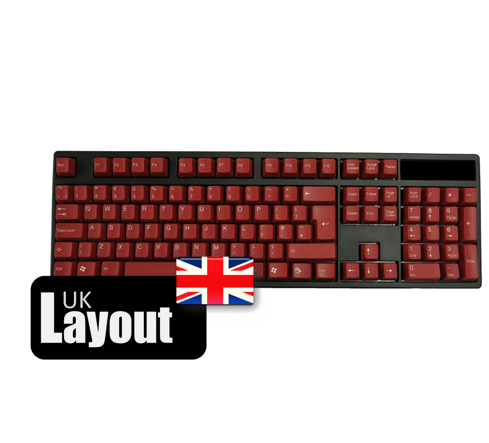 TaiHao ABS Double Shot Keycaps Red White Legends UK