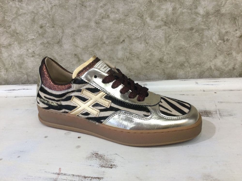 Another Trend A034 Gold/Zebra Mix Trainer