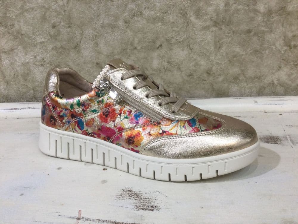 Caprice 23761-46 Floral Metallic Trainer