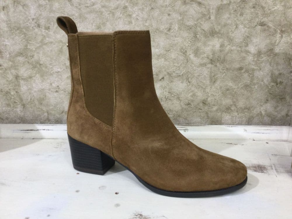 Caprice  25304-45 393 Tan Suede Heeled Zip Up Boot