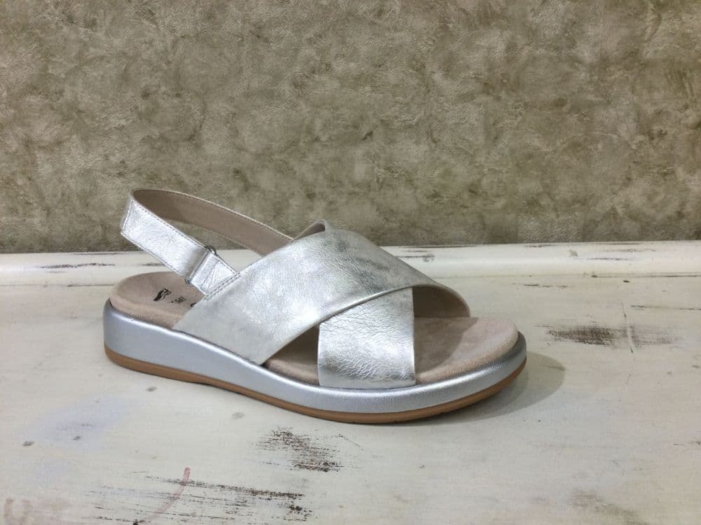 Caprice 28208-44 Silver Patent Slingback Sandal