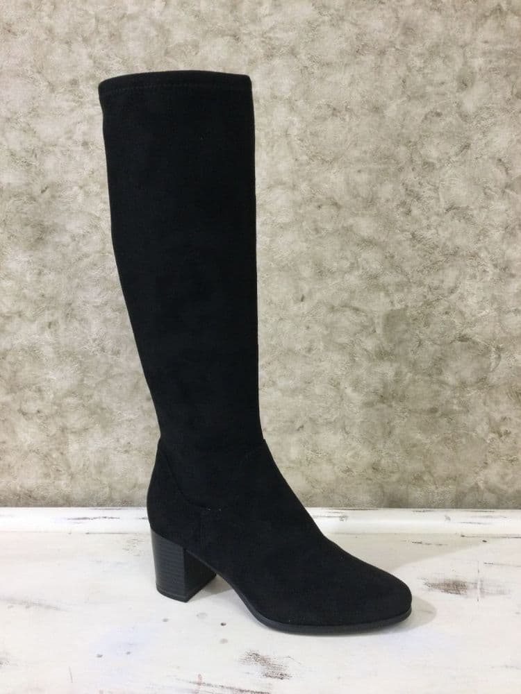 Caprice 9-25503-45 Black Heeled Long Leg Boot
