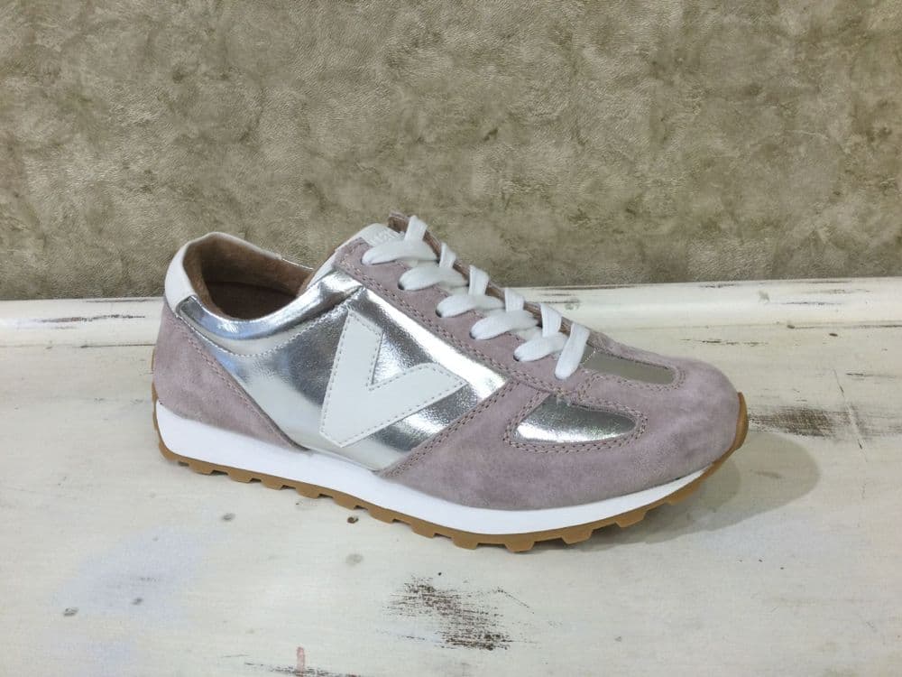 Drilleys Seventy Two Silver and Taupe Trainer