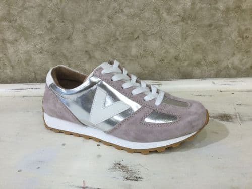 Drilleys Seventy Two Silver and Taupe Trainer