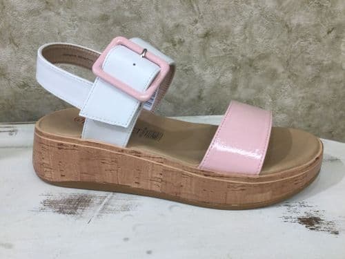 Heavenly Feet Carnation Cream/Pink Mix Sandal