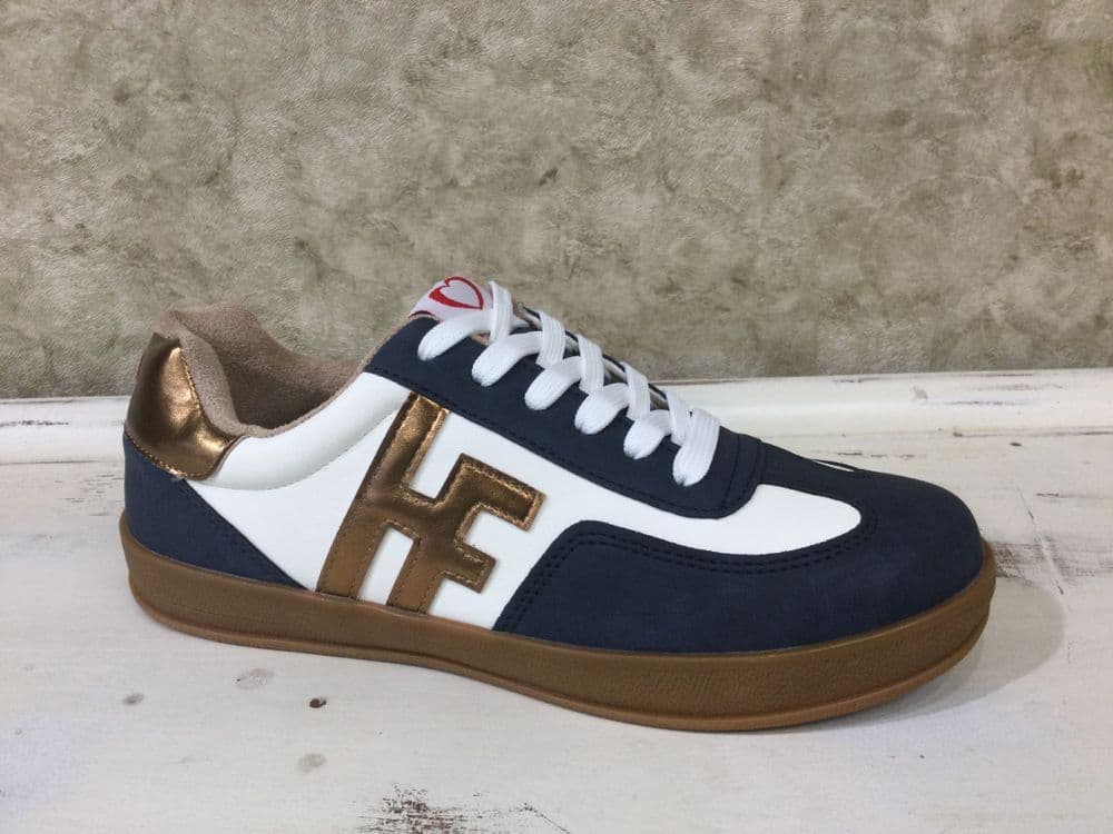 Heavenly Feet Madison Cool Navy / White / Bronze Trainer
