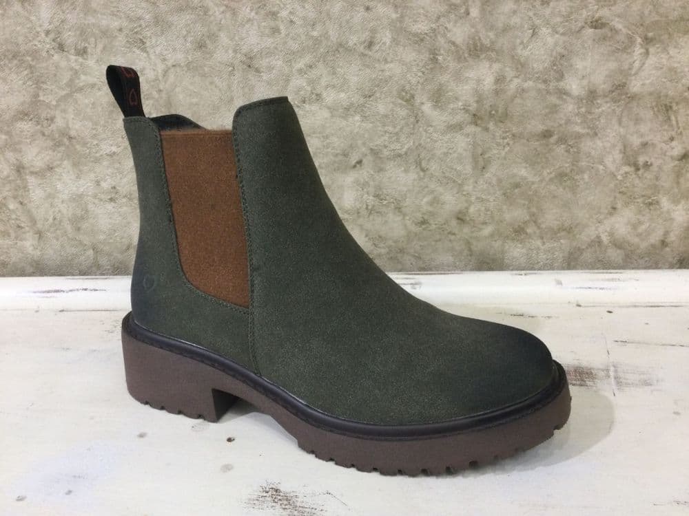 Heavenly Feet Pearce Moss Zip Up Ankle Boot