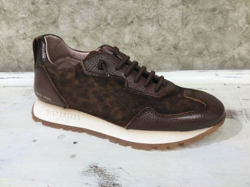 Hispanitas CHI254312 Brown Leopard Mix Slip on Fashion Trainer