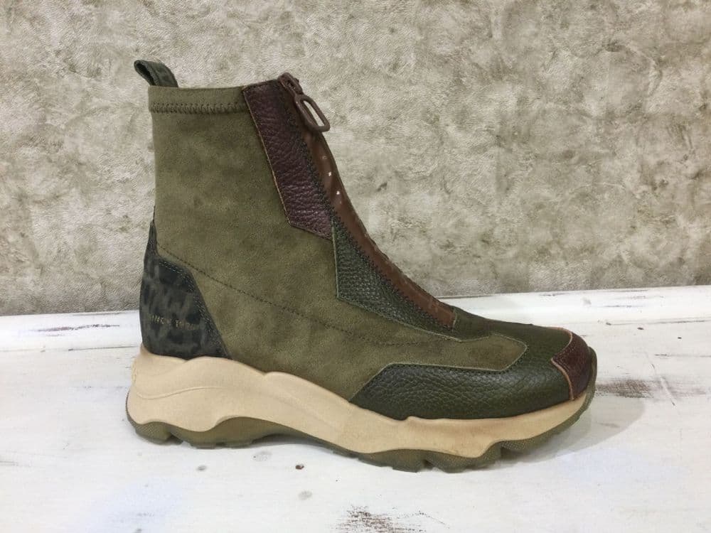 Hispanitas CHI254321 Green Mix Trainer Boot with Front Zip