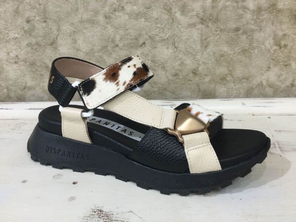 Hispanitas CHV264807 Black / Pony Velcro Sandal