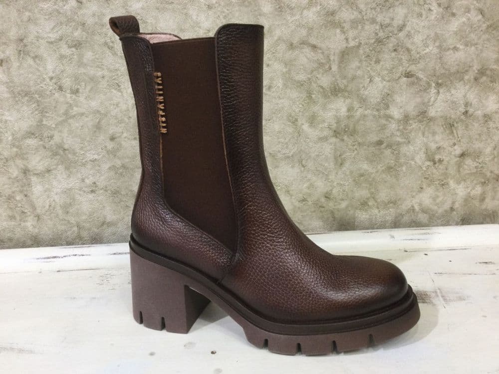 Hispanitas H1254313 Hazelnut Brown Chunky Slip On Boot