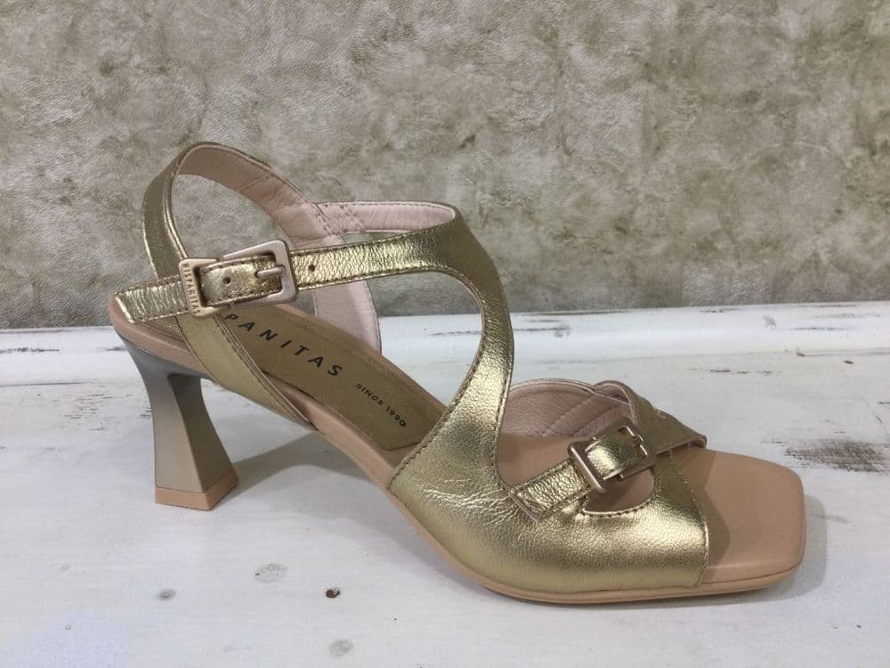 Hispanitas  HV264814 Gold Dress Heeled Sandal